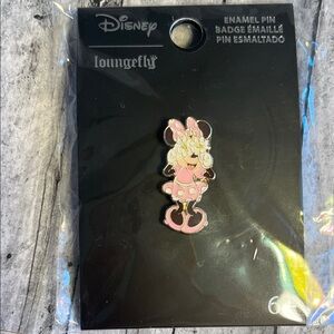 Loungefly Minnie Mouse Pink and White Enamel Pin